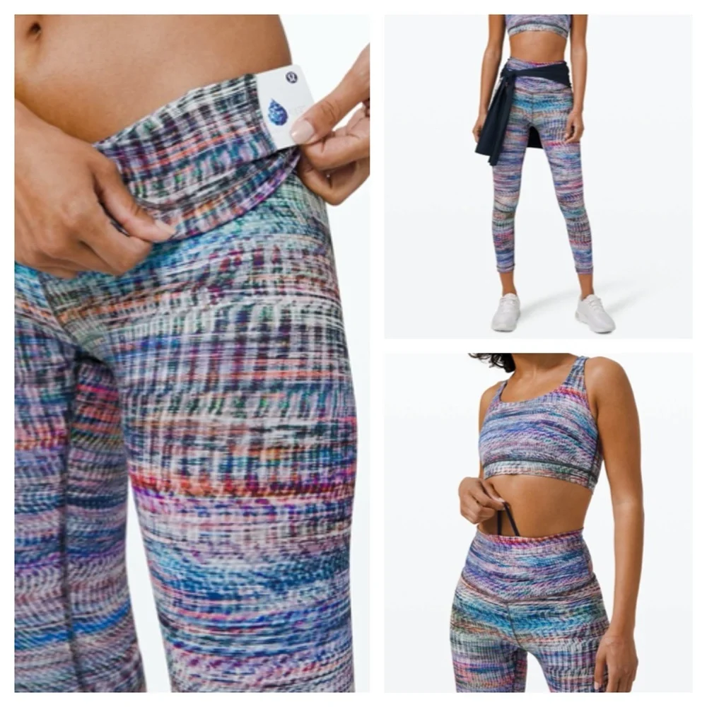 Lululemon Wunder Train High Rise Leggings 25” Digital Multi Oasis Workout Gear 6